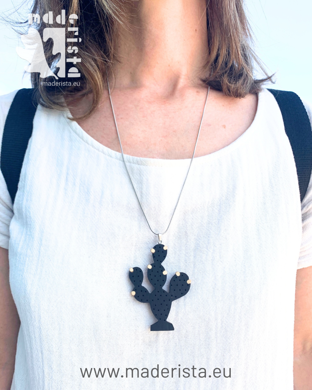 Collar “Cactus- chumbera-de Ébano y Arce
