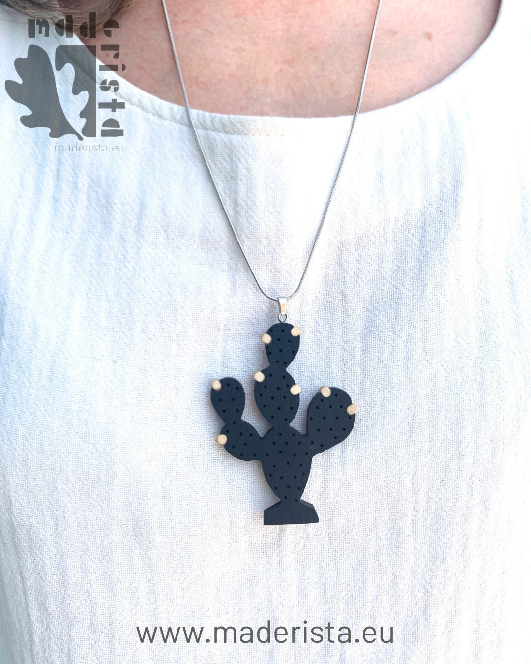 Collar “Cactus- chumbera-de Ébano y Arce