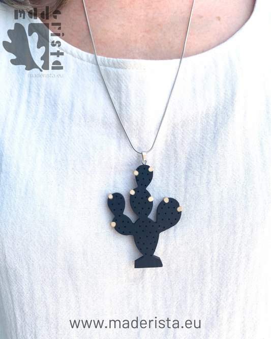 Collar “Cactus- chumbera-de Ébano y Arce