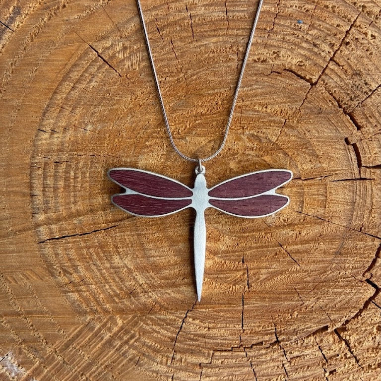 Colgante libélula madera de ébano | amaranto | palo rojo Envío gratuito