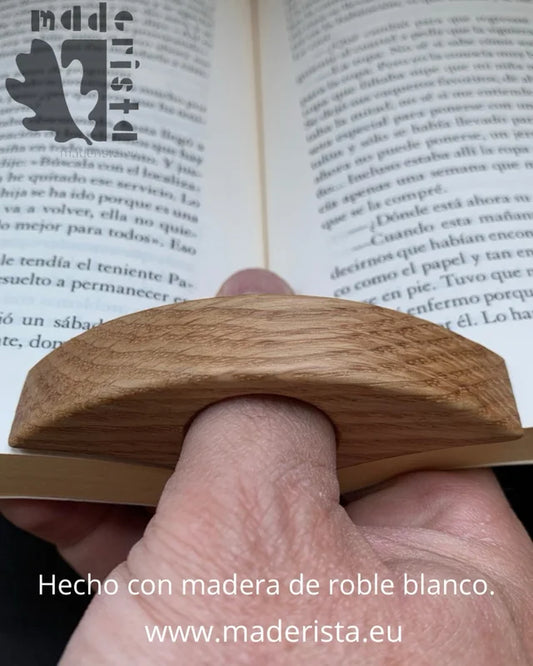 Separador de hojas de libro artesanal en madera de roble